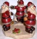 Round Father Christmas T Light Holder